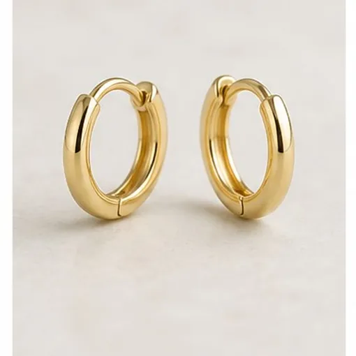 Small Huggie Hoops — 14k Gold